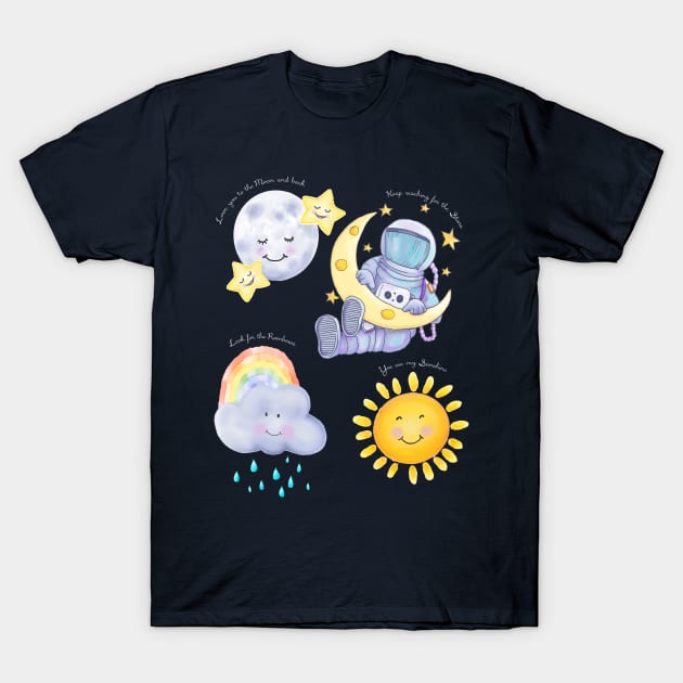 Spaceman with Love T-Shirt by Julie Townsend Studio